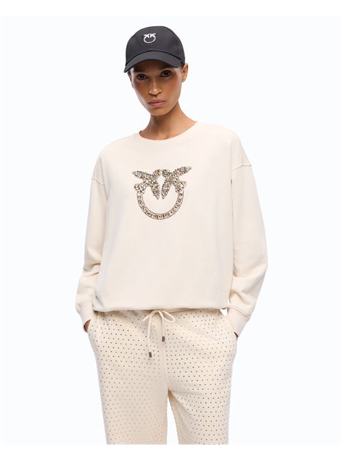 Felpa con logo Love Birds gioiello PINKO | 100534A3JQ/C21